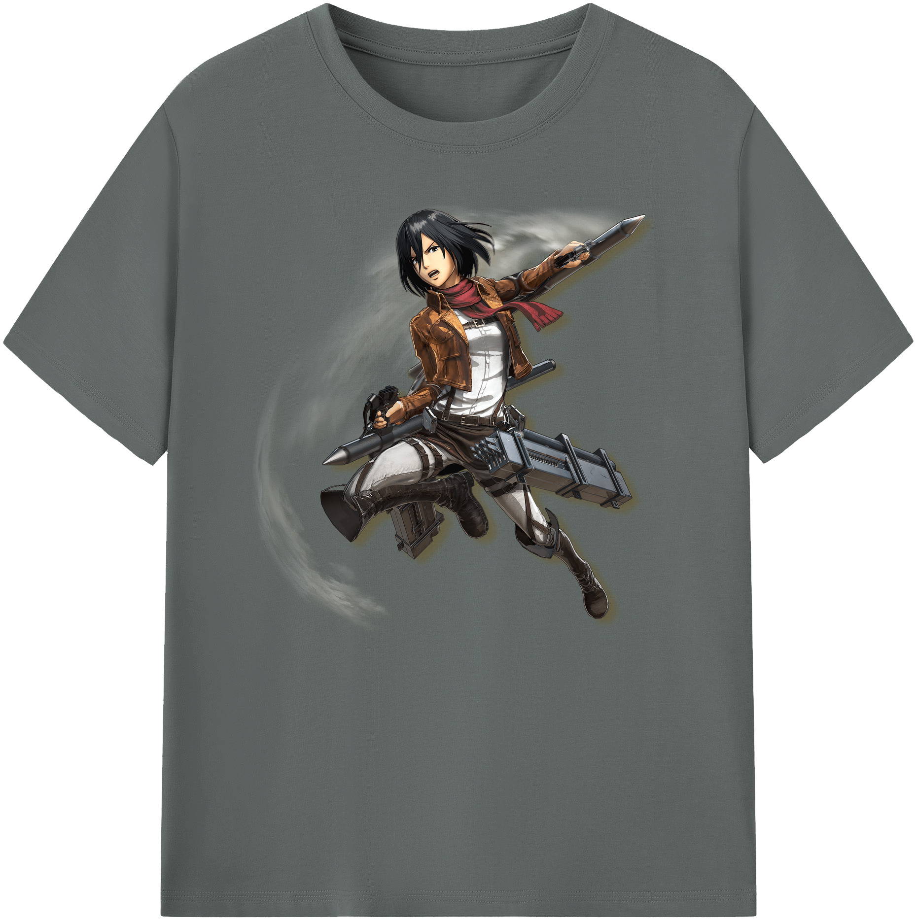 （画像用） 進撃の巨人 ミカサ·アッカーマン Attack on Titan Mikasa Ackerman 綿100％ メンズ半袖Tシャツ｜肌触りやわらか＆通気性